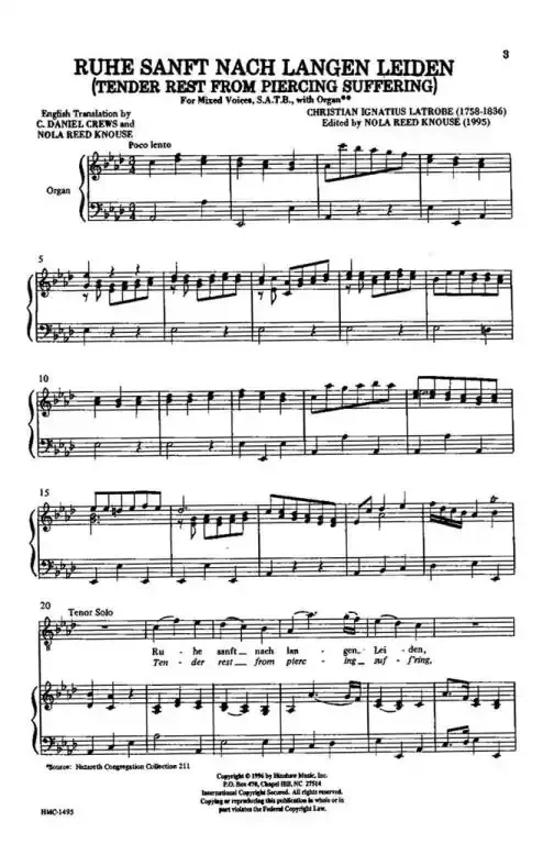 Latrobe, Christian Ignatius Tender Rest From Long Suffering