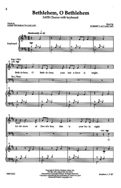 Lau, Robert Bethlehem, O Bethlehem