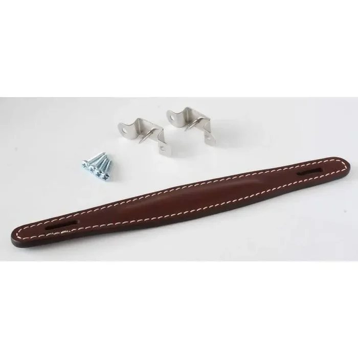 Leather handle, raised w/loops, brown
