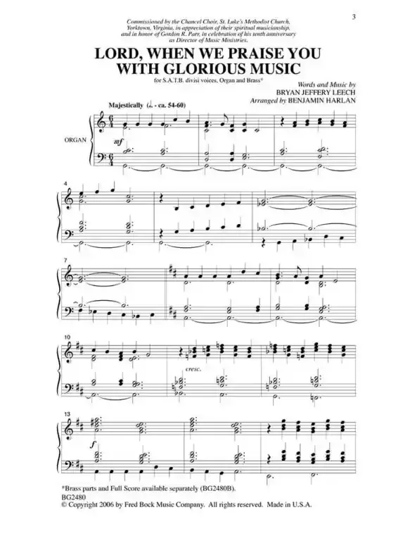 Leech, Bryan Jeffery Lord, When We Praise You With Glorious Music