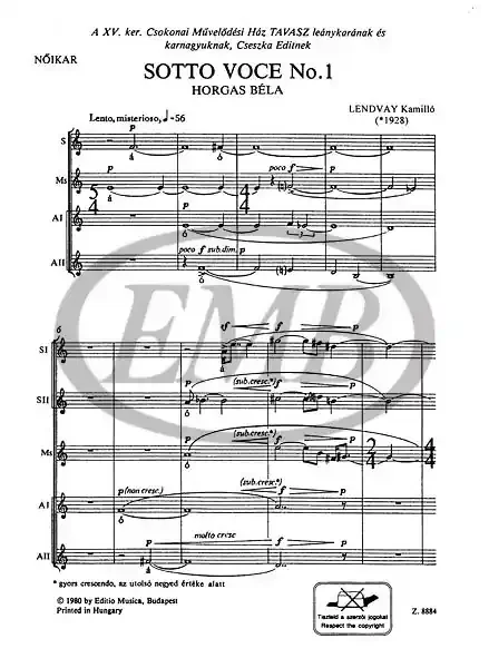 Lendvay Kamilló Sotto voce No.1