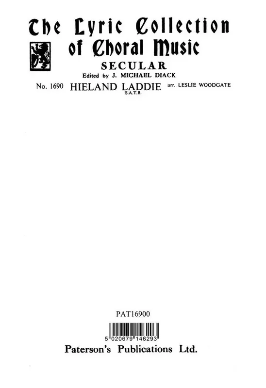 Leslie Woodgate Hieland Laddie Gemischter Chor mit Begleitung