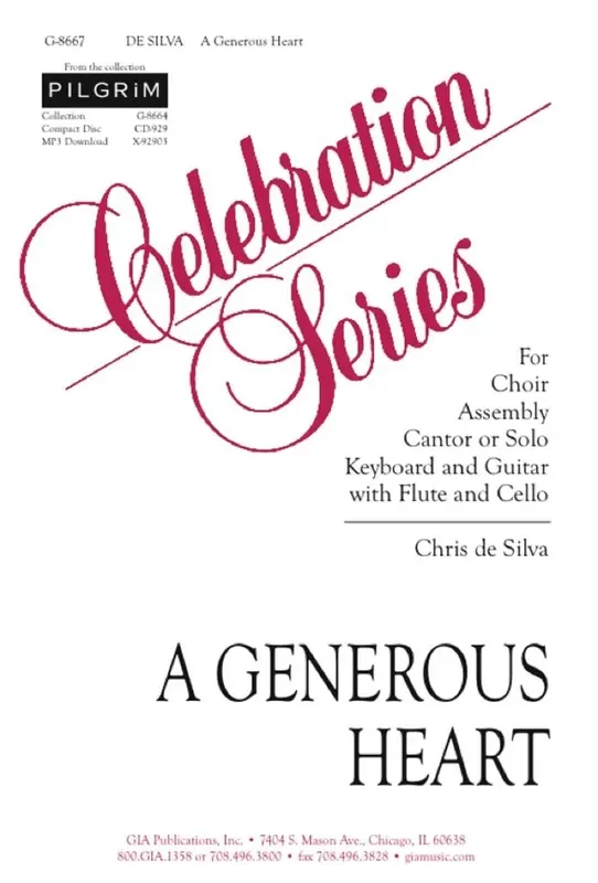 Liam Lawton A Generous Heart – Guitar part (Arr. Chris de Silva) Gemischter Chor mit Begleitung