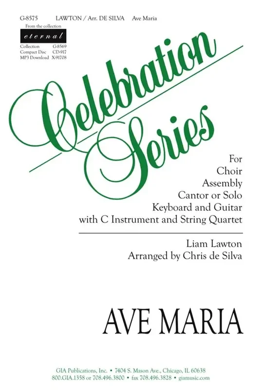 Liam Lawton Ave Maria – Guitar part (Arr. Chris de Silva) Gemischter Chor mit Begleitung