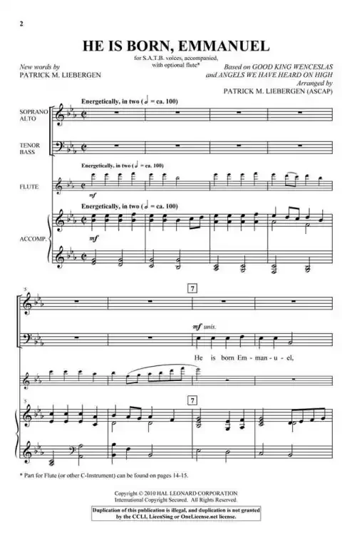 Liebergen, Patrick M. He Is Born, Emmanuel