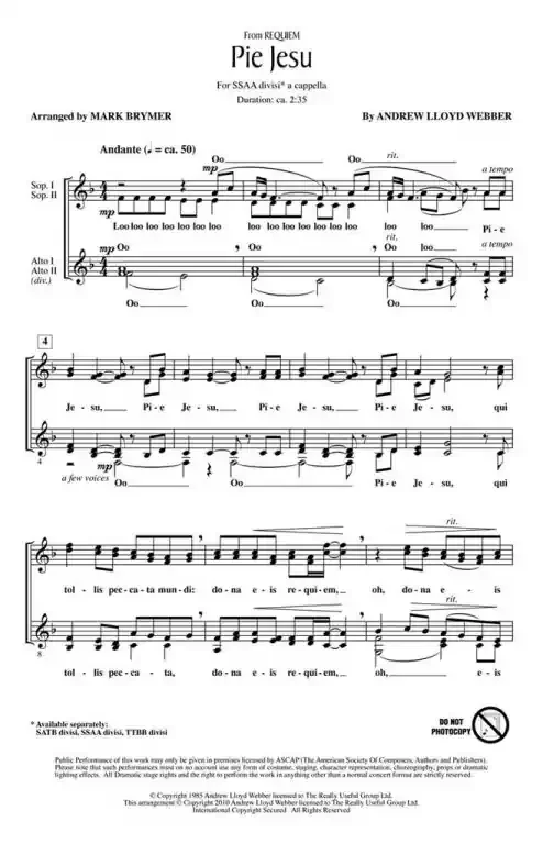 Lloyd Webber, Andrew Pie Jesu