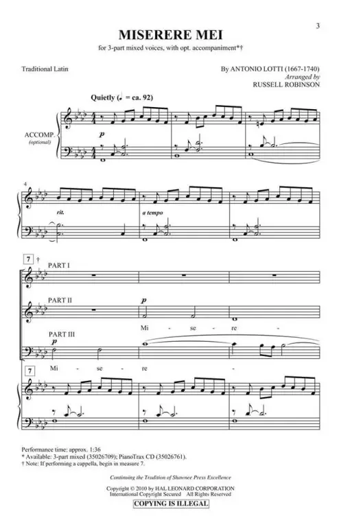 Lotti, Antonio Miserere Mei