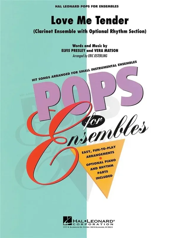 Love Me Tender (Arr. Eric Osterling) Klarinette Ensemble