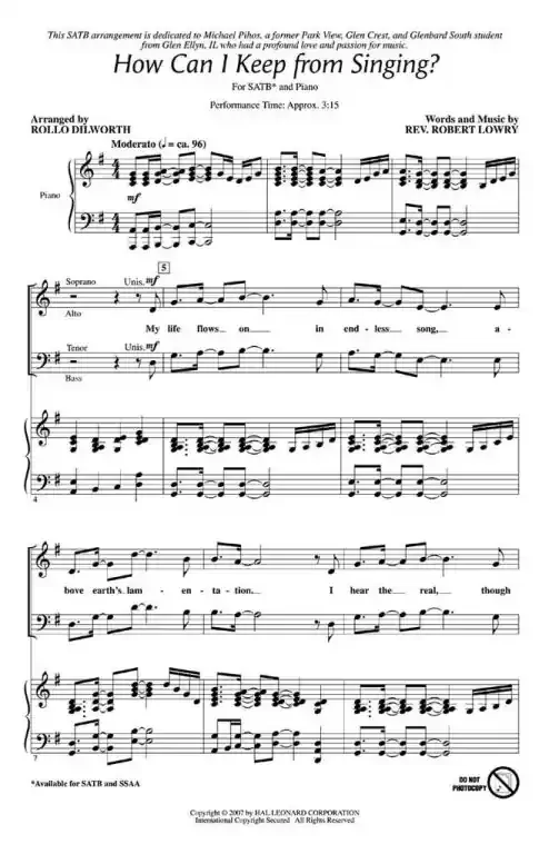 Lowry, Robert How Can I Keep from Singing?