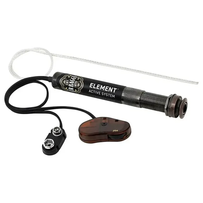 LR Baggs EAS Element active pickup system with endpin preamp and soundhole volume control