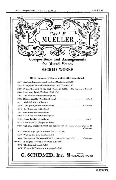 Luther, Martin A Mighty Fortress Is Our God