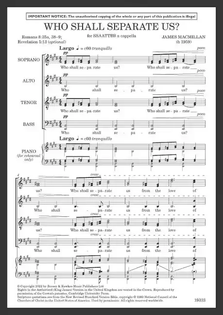 MacMillan, James Who Shall Separate Us?