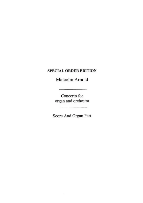 Malcolm Arnold Concerto For Organ & Orchestra Op.47 Orchester