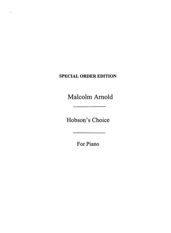 Malcolm Arnold Hobson‘s Choice Orchester mit Solo
