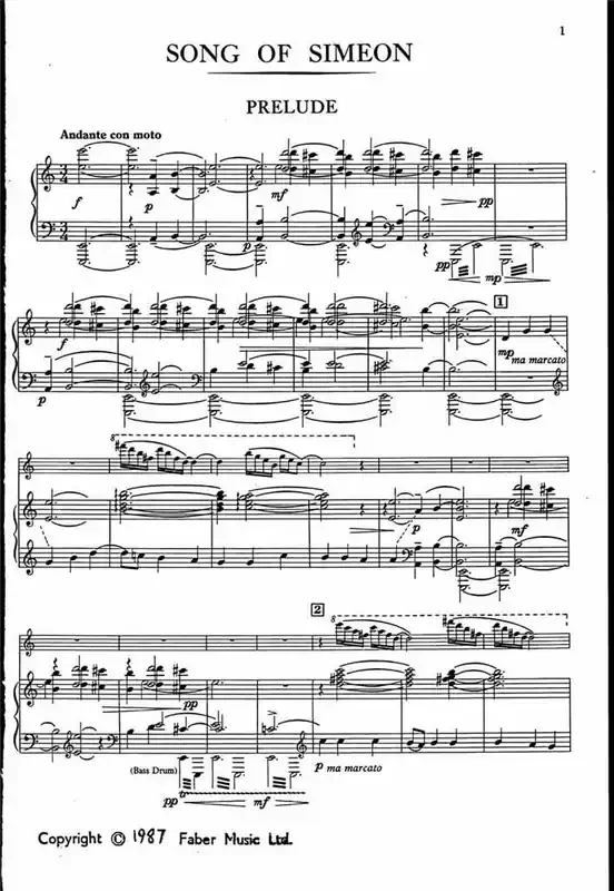 Malcolm Arnold The Song of Simeon Gemischter Chor mit Begleitung