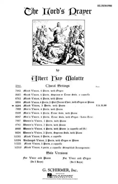 Malotte, Albert H. The Lord‘s Prayer (Soprano/Tenor Vocal Duet)