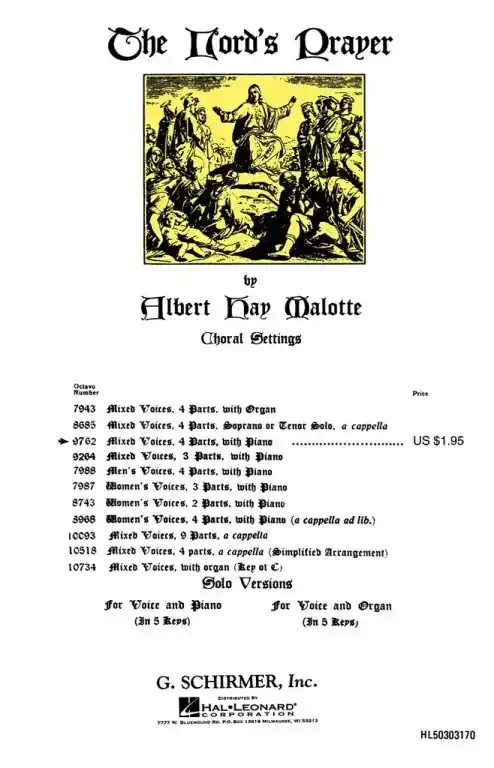 Malotte, Albert H. The Lord‘s Prayer (TTBB)