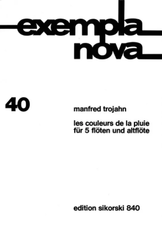 Manfred Trojahn Les couleurs de la pluie Flöte Ensemble