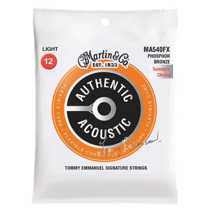 Martin Authentic Acoustic Flexible Core string set, 92/8 phosphor bronze, light, 012-016-025-032-042-054
