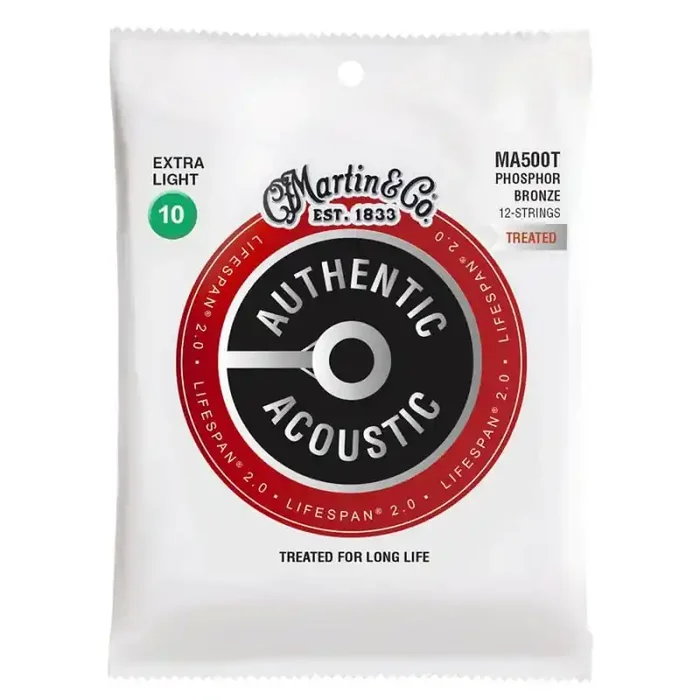 Martin Authentic Acoustic Lifespan 2 string set 12-string phosphor bronze, extra light