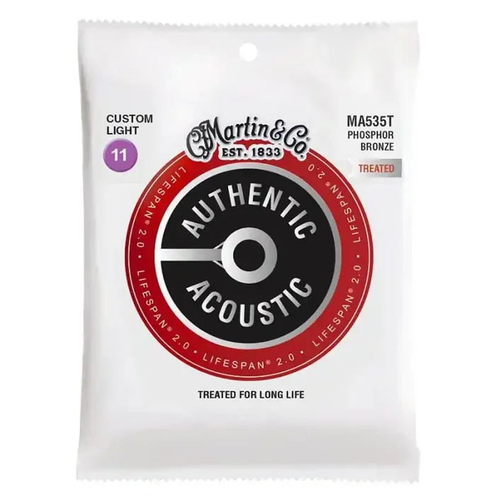 Martin Authentic Acoustic Lifespan 2 string set phosphor bronze, custom light