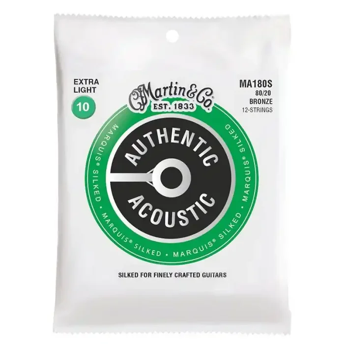 Martin Authentic Acoustic Silked string set 12-string 80/20 bronze, extra light