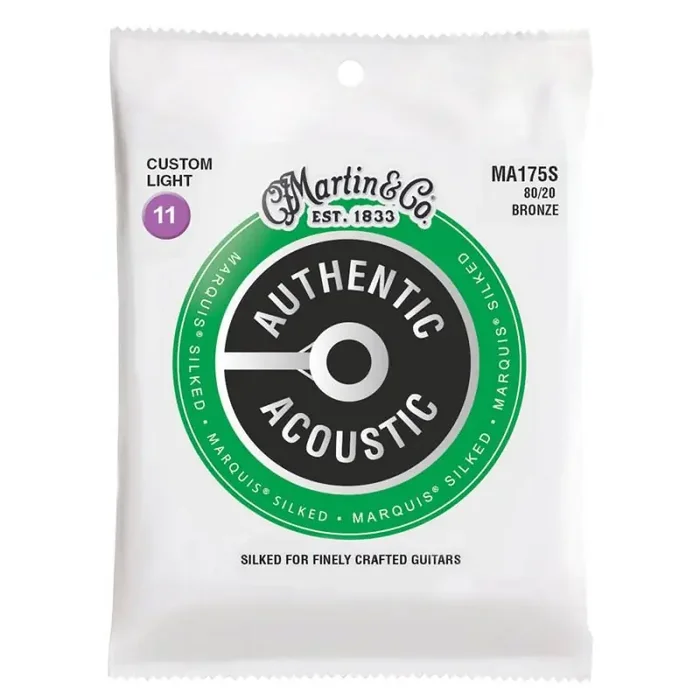 Martin Authentic Acoustic Silked string set 80/20 bronze, custom light