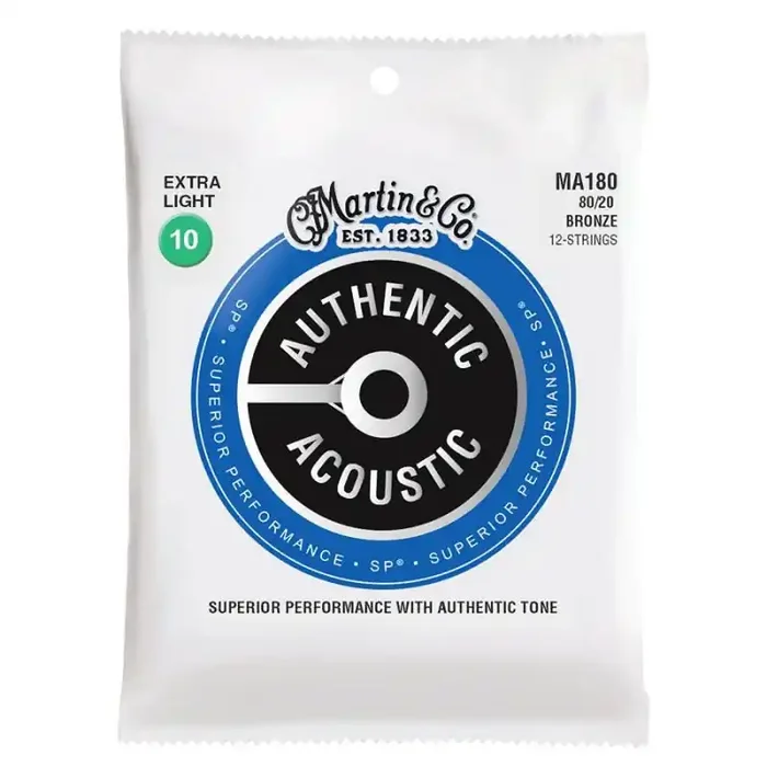 Martin Authentic Acoustic string set 12-string 80/20 bronze, extra light