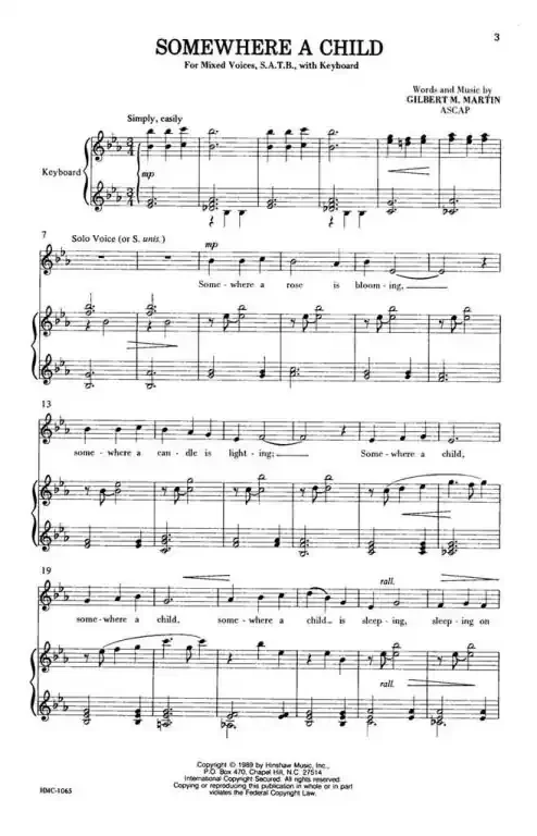 Martin, Gilbert Somewhere A Child