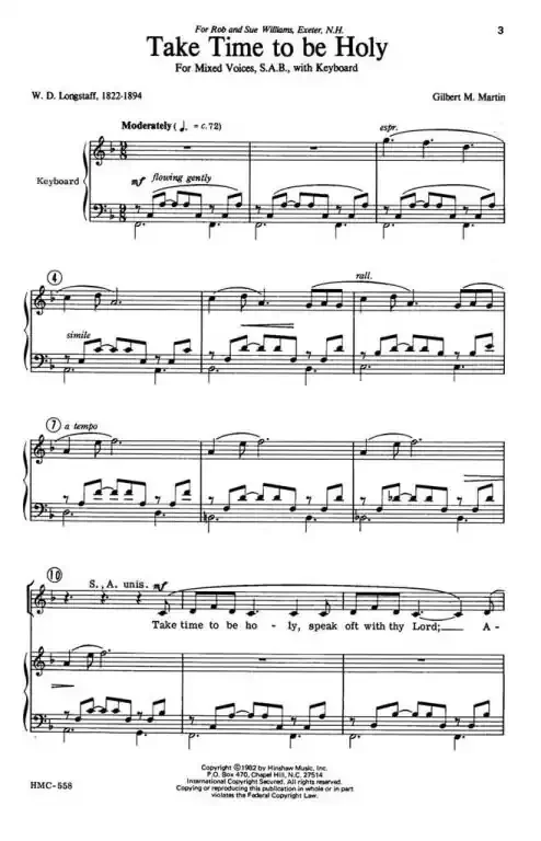 Martin, Gilbert Take Time To Be Holy