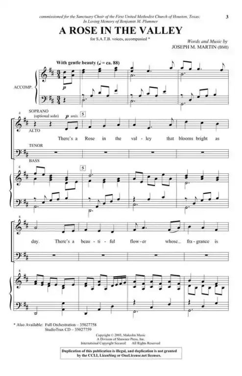 Martin, Joseph M. A Rose in the Valley