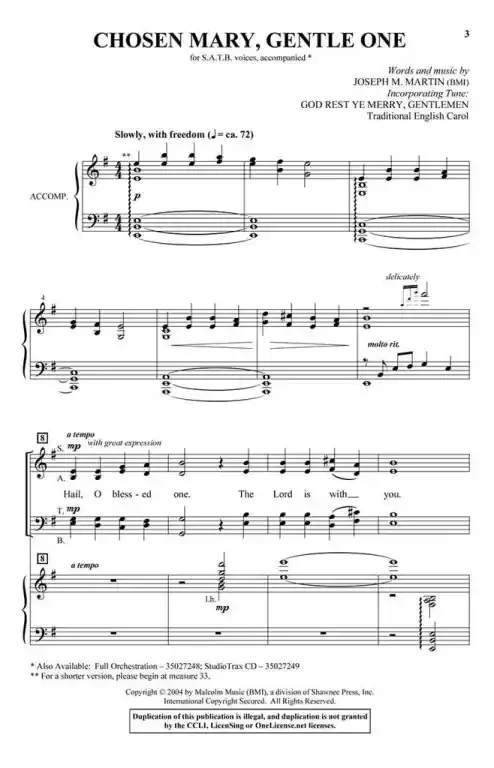 Martin, Joseph M. Chosen Mary, Gentle One