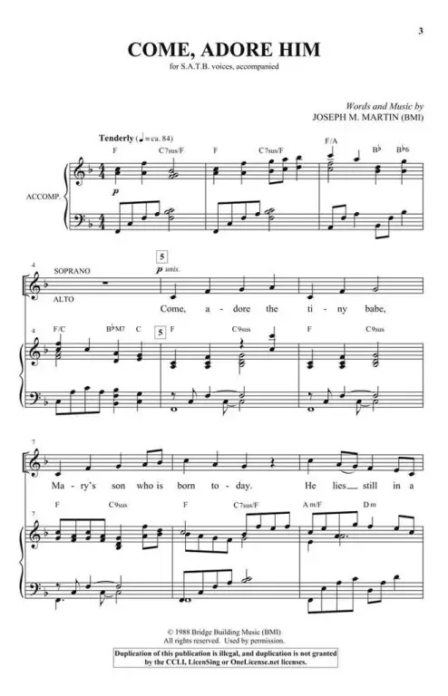 Martin, Joseph M. Come, Adore Him