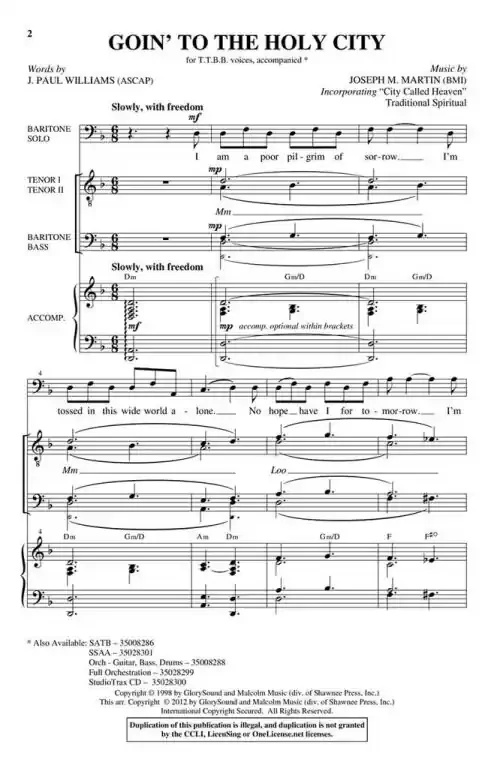 Martin, Joseph M. Goin‘ to the Holy City