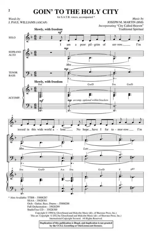 Martin, Joseph M. Goin‘ to the Holy City