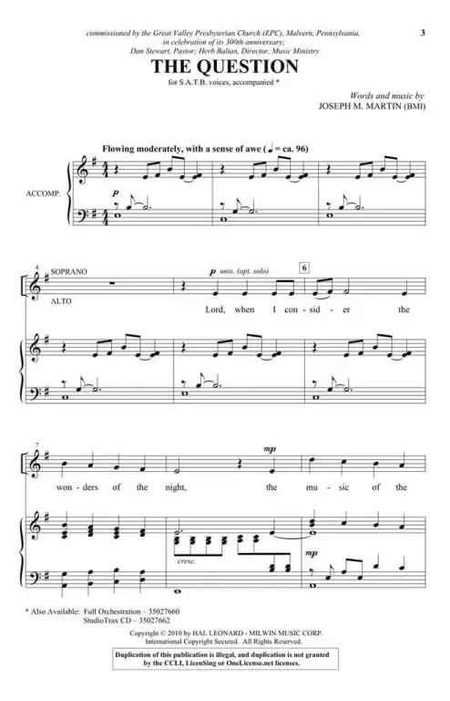 Martin, Joseph M. The Question