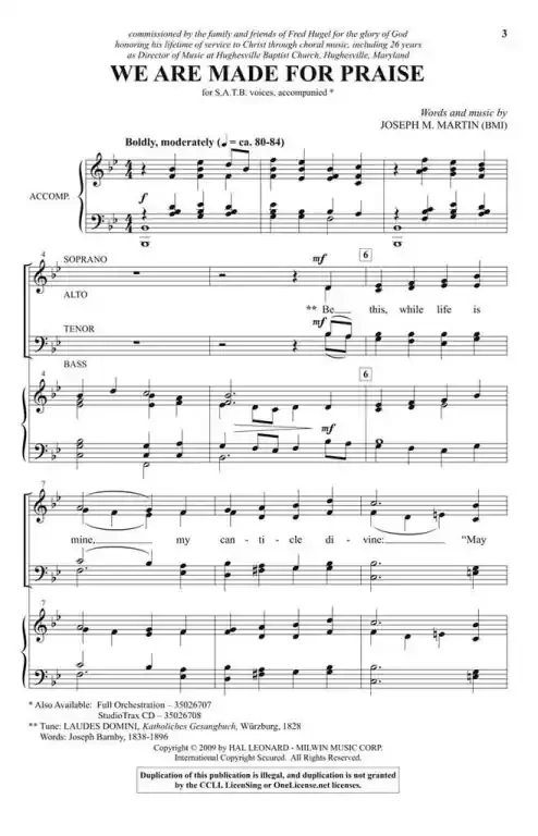 Martin, Joseph M. We Are Made for Praise