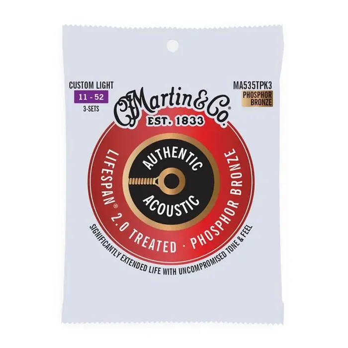 Martin Lifespan 2.0 string set 3 PACK phosphor bronze, custom light 011-015-023-032-042-052