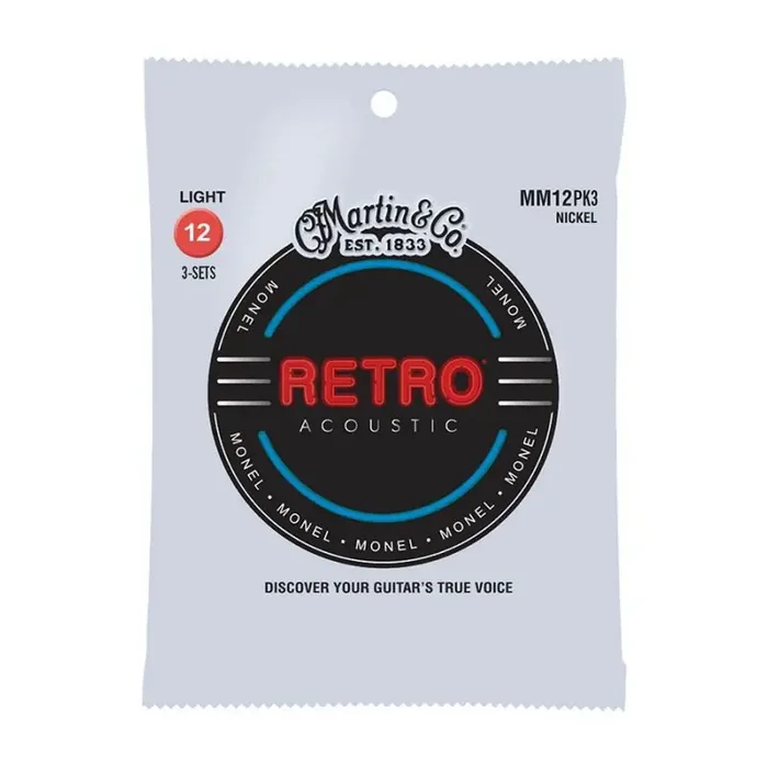 Martin Retro Acoustic string set 3 PACK monel wound, light, 012-015-025-031-041-054