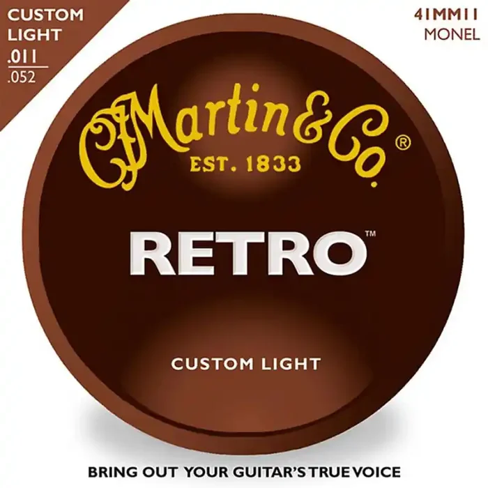 Martin Retro Series snarenset akoestisch, monel, custom light, 011-014-023-031-041-052