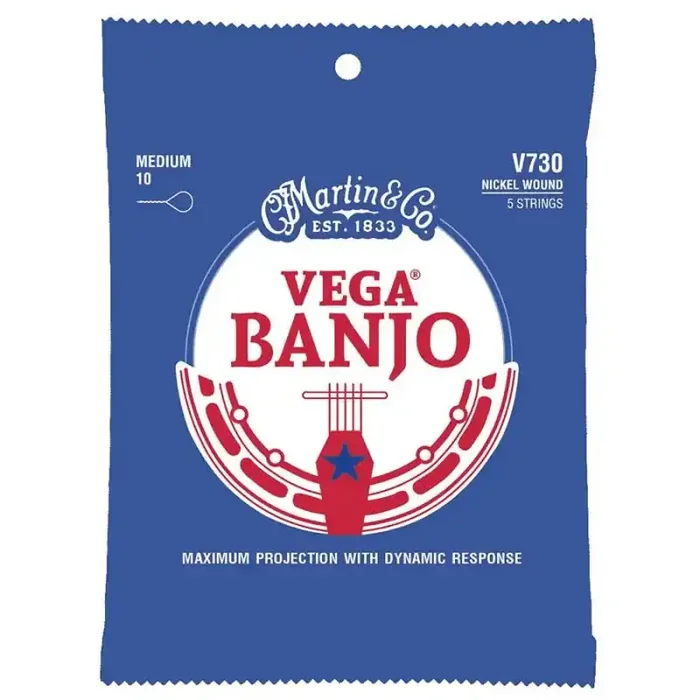 Martin string set 5-string banjo, medium, 010-012-016-023-010