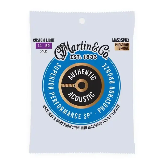 Martin Superior Performance SP PB string set 3 PACK phosphor bronze, custom light 011-015-023-032-042-052