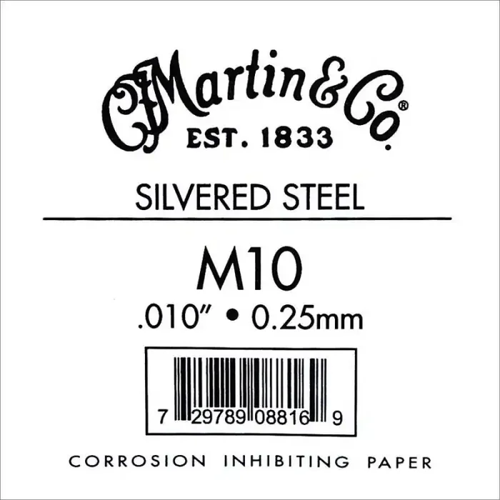Martin Traditional Series 010 string, silvered plain steel