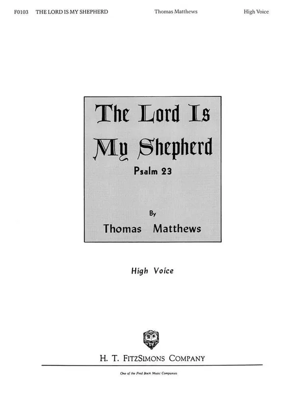 Matthews Tho The Lord Is My Shepherd Gesang Solo