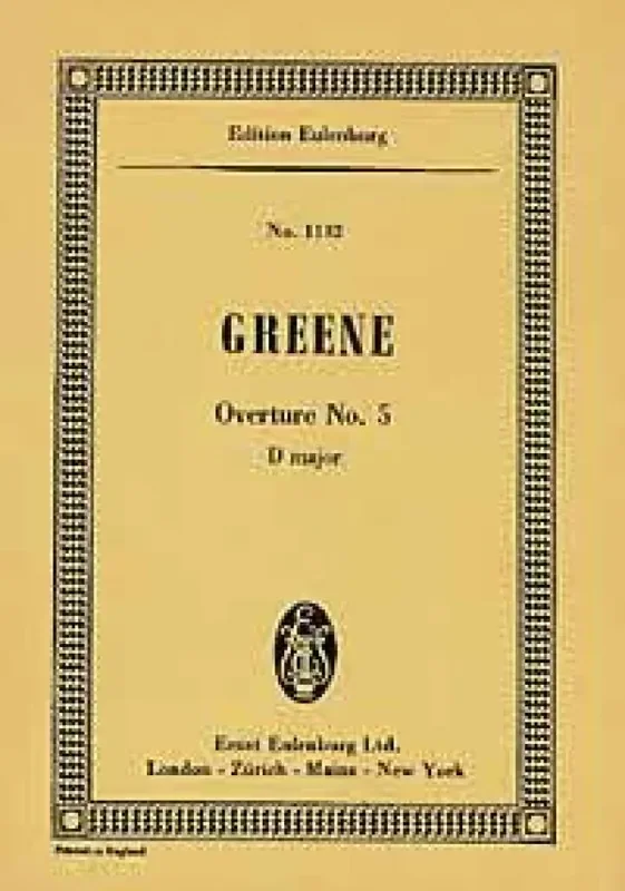 Maurice Greene Overture No. 5 D major Orchester
