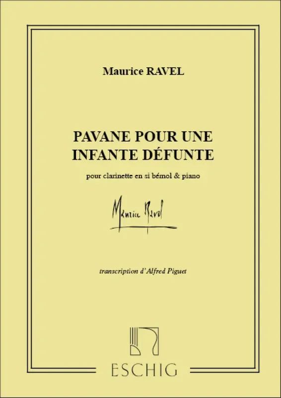 Maurice Ravel Pavane Pour Une Infante Defunte Klarinette mit Begleitung