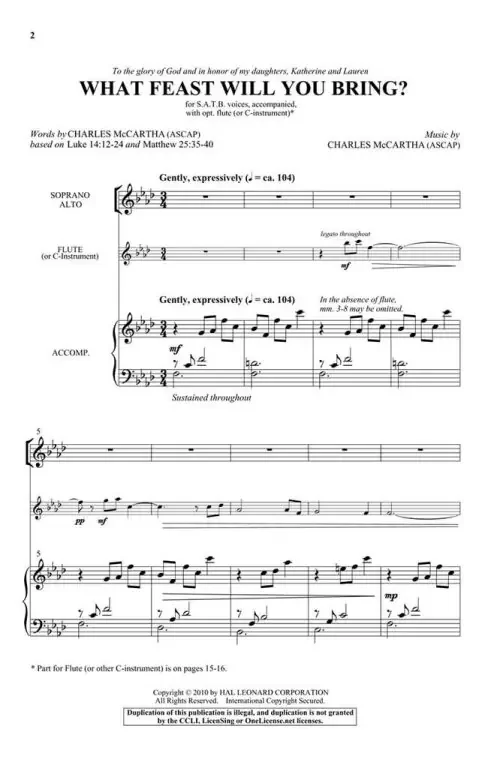 McCartha, Charles What Feast Will You Bring?