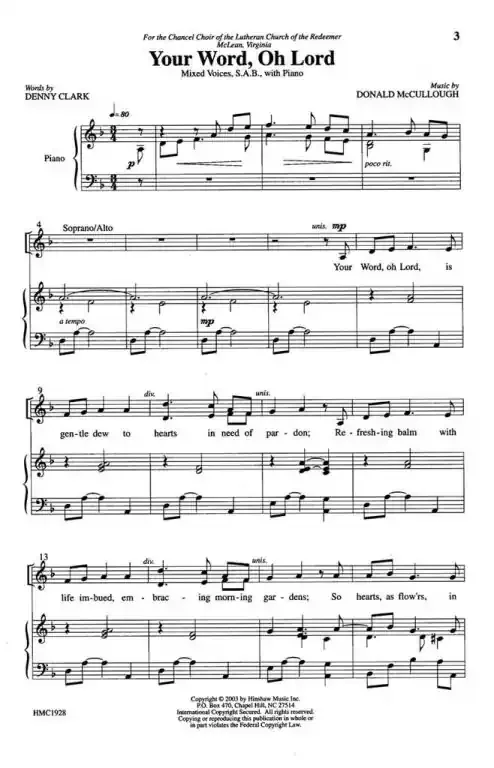 McCullough, Donald Your Word, Oh Lord