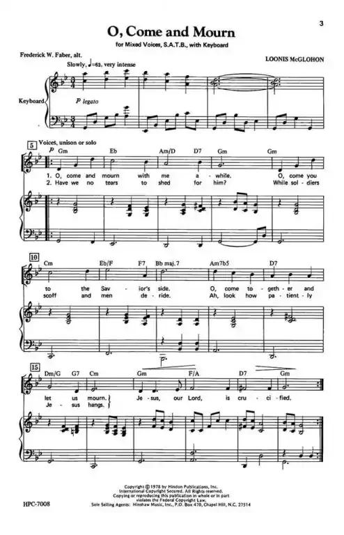 McGlohon, Loonis O, Come And Mourn