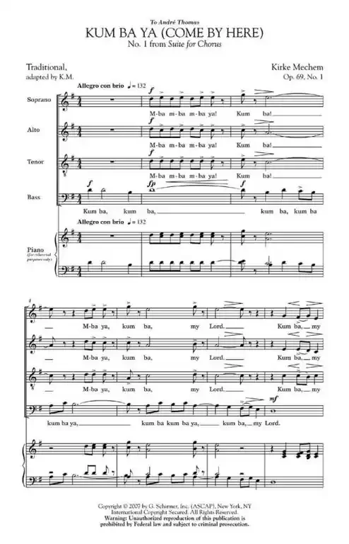 Mechem, Kirke Kum Ba Ya (Come By Here)